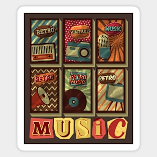 retro music vintage vibes Magnet